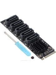 M.2 NGFF B-KEY SATA'dan 5 bağlantı noktalı SATA3 6Gbps genişletme kartı JM575 ana kontrol PH57