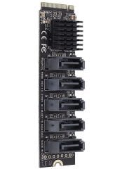M.2 NGFF B-KEY SATA'dan 5 bağlantı noktalı SATA3 6Gbps genişletme kartı JM575 ana kontrol PH57