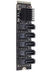 M.2 NGFF B-KEY SATA'dan 5 bağlantı noktalı SATA3 6Gbps genişletme kartı JM575 ana kontrol PH57
