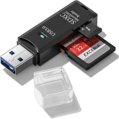 Anunnaki USB 3.0 2‑in‑1 SD TF Kart Okuyucu & Dönüştürücü Hub Veri Aktarıcı Adaptör