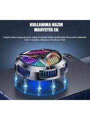 X42 Telefon Tablet Radyatör Soğutucu Rgb Renkli Aydınlatma Manyetik Yarı İletken Soğutma Fanı