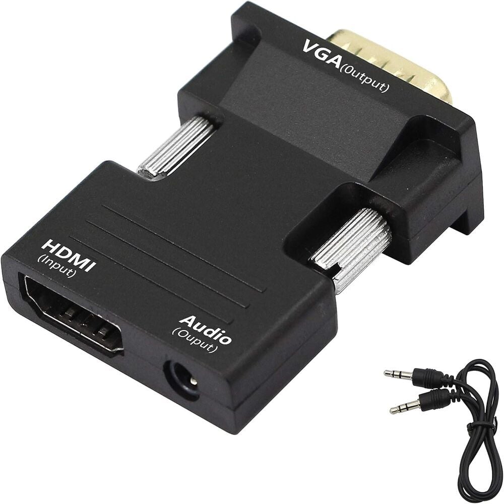Anunnaki Ses Destekli HDMI (Dişi) to VGA (Erkek) Video Çevirici Dönüştürücü Aux Ses Kablolu