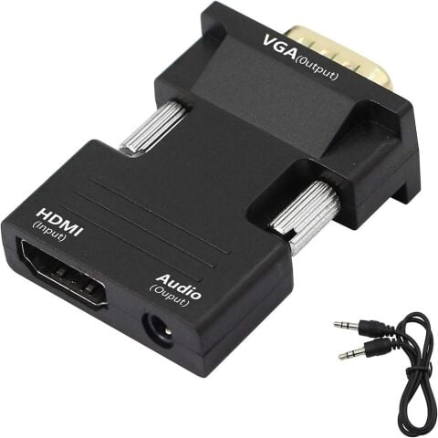 Anunnaki Ses Destekli HDMI (Dişi) to VGA (Erkek) Video Çevirici Dönüştürücü Aux Ses Kablolu