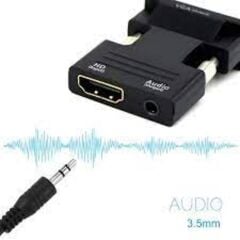 Anunnaki Ses Destekli HDMI (Dişi) to VGA (Erkek) Video Çevirici Dönüştürücü Aux Ses Kablolu