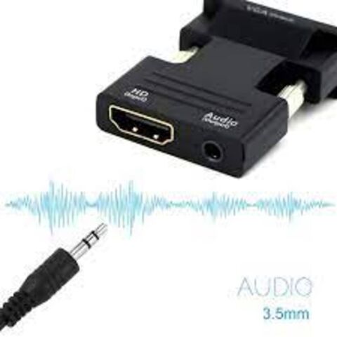 Anunnaki Ses Destekli HDMI (Dişi) to VGA (Erkek) Video Çevirici Dönüştürücü Aux Ses Kablolu