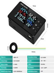 KWS-AC301 Dijital Voltmetre Akım Ölçer 50‑300V,0‑20A