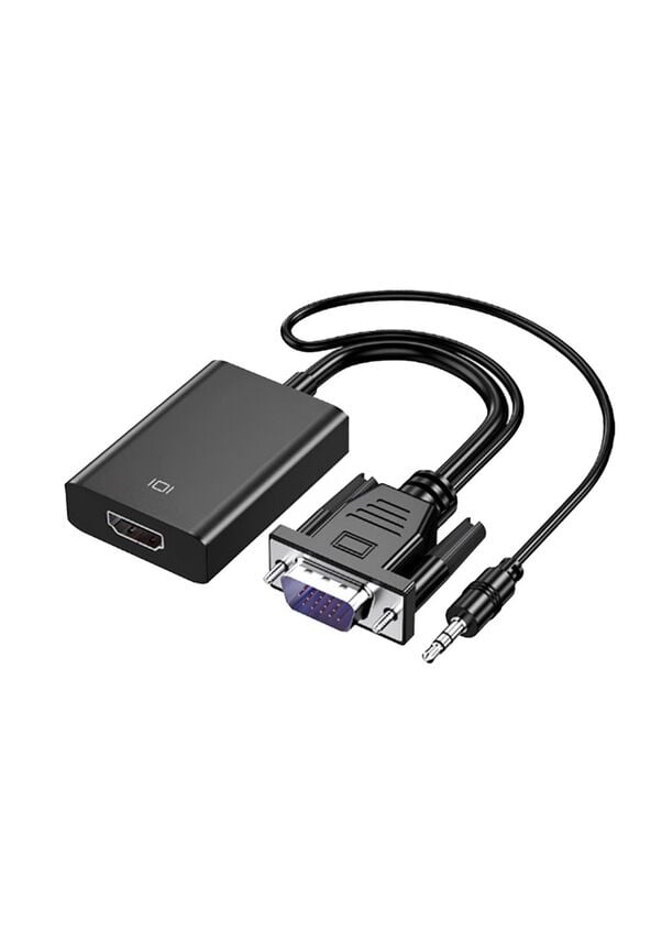 Vga to Hdmı Full Hd 1080p/60Hz Dönüştürücü Kablo 50 Cm Görüntü Ve Ses Çevirici + Audio Aux Ses Kablo