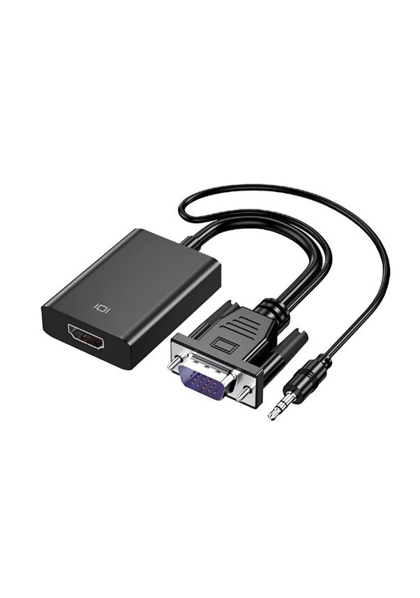 Vga to Hdmı Full Hd 1080p/60Hz Dönüştürücü Kablo 50 Cm Görüntü Ve Ses Çevirici + Audio Aux Ses Kablo