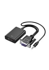 Vga to Hdmı Full Hd 1080p/60Hz Dönüştürücü Kablo 50 Cm Görüntü Ve Ses Çevirici + Audio Aux Ses Kablo