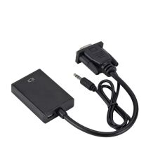 Vga to Hdmı Full Hd 1080p/60Hz Dönüştürücü Kablo 50 Cm Görüntü Ve Ses Çevirici + Audio Aux Ses Kablo