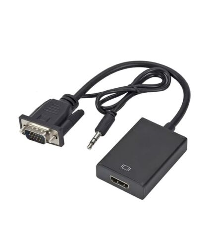 Vga to Hdmı Full Hd 1080p/60Hz Dönüştürücü Kablo 50 Cm Görüntü Ve Ses Çevirici + Audio Aux Ses Kablo