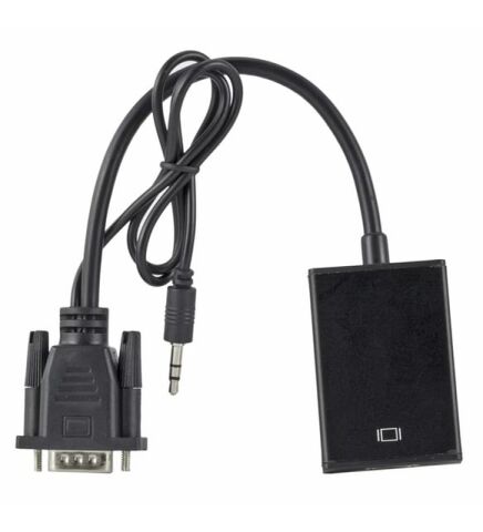 Vga to Hdmı Full Hd 1080p/60Hz Dönüştürücü Kablo 50 Cm Görüntü Ve Ses Çevirici + Audio Aux Ses Kablo