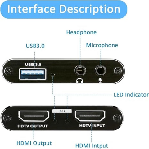 Anunnaki AN4130 HDMI 4k UHD 30HZ Video Capture Cihazı Gamer Yayın ve Kayıt Uyumlu
