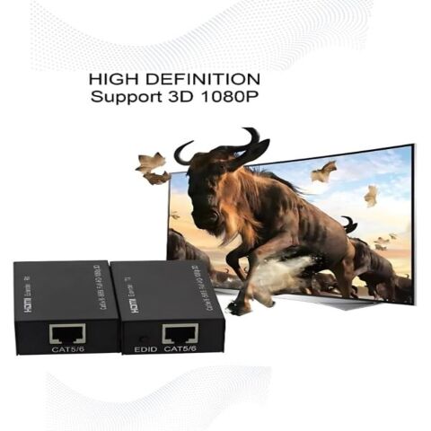 Anunnaki Hdmı Ethernet Extender Uzatıcı Cihaz Rj45 Cat5e Cat6 Full HD 1080p 3D Alıcı Verici 1 Çift