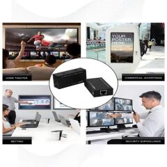 Anunnaki Hdmı Ethernet Extender Uzatıcı Cihaz Rj45 Cat5e Cat6 Full HD 1080p 3D Alıcı Verici 1 Çift