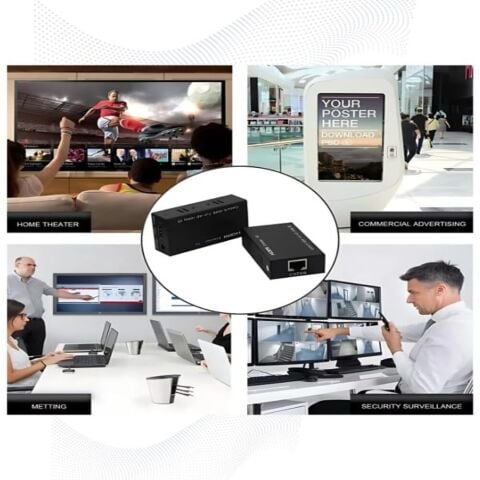 Anunnaki Hdmı Ethernet Extender Uzatıcı Cihaz Rj45 Cat5e Cat6 Full HD 1080p 3D Alıcı Verici 1 Çift
