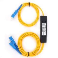 1x2 PLC Fiber Optik Splitter SC/UPC Coupler G652D FTTH OLT ONU Optik Kablo Bölücü Modül Mavi Ayırıcı