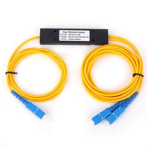 1x2 PLC Fiber Optik Splitter SC/UPC Coupler G652D FTTH OLT ONU Optik Kablo Bölücü Modül Mavi Ayırıcı