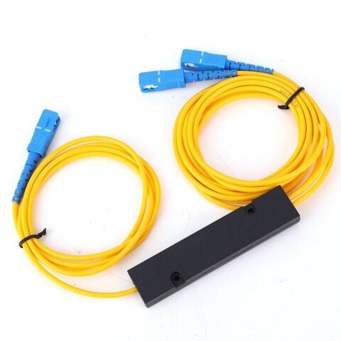 1x2 PLC Fiber Optik Splitter SC/UPC Coupler G652D FTTH OLT ONU Optik Kablo Bölücü Modül Mavi Ayırıcı