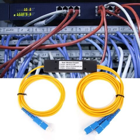 1x2 PLC Fiber Optik Splitter SC/UPC Coupler G652D FTTH OLT ONU Optik Kablo Bölücü Modül Mavi Ayırıcı