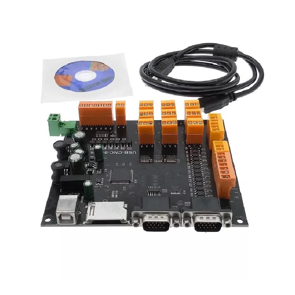 AN5490 9 eksen CNC Mach3 Kontrol Kartı 100KHz Motoru Kontrolörü Kesme Panosu + USB Kablosu + CD