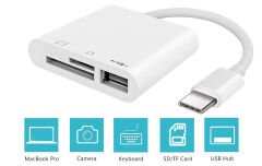 Anunnaki USB Type-C 3in1 Micro SD TF Hafıza Kartı Okuyucu USB Çevirici Kamera Macbook Matebook